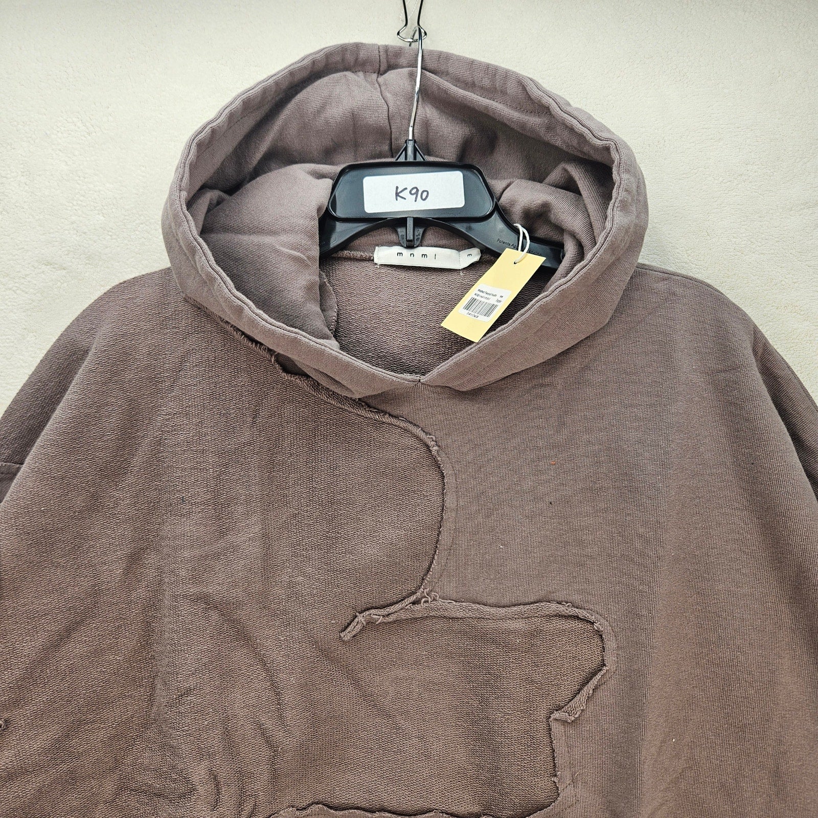 MNML MEN'S MEDIUM PURPLE WASHED PANELED PULLOVER HOODIE NWT