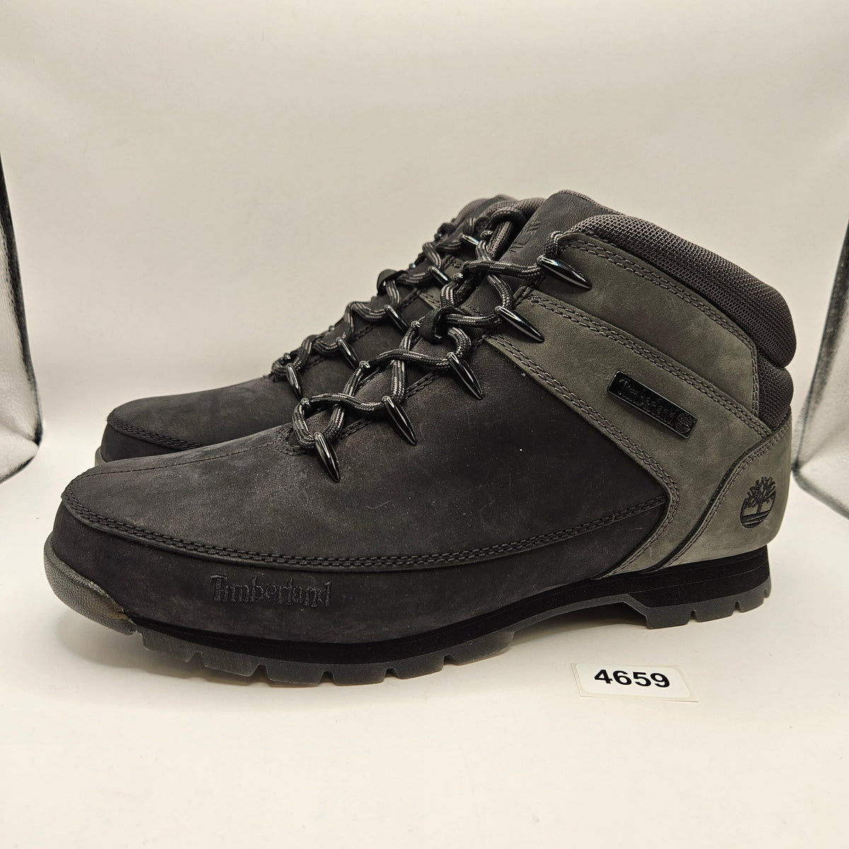 TIMBERLAND MEN'S 11.5 EURO SPRINT MID HIKER BOOTS BLACK GRAY TB0A1KAC015