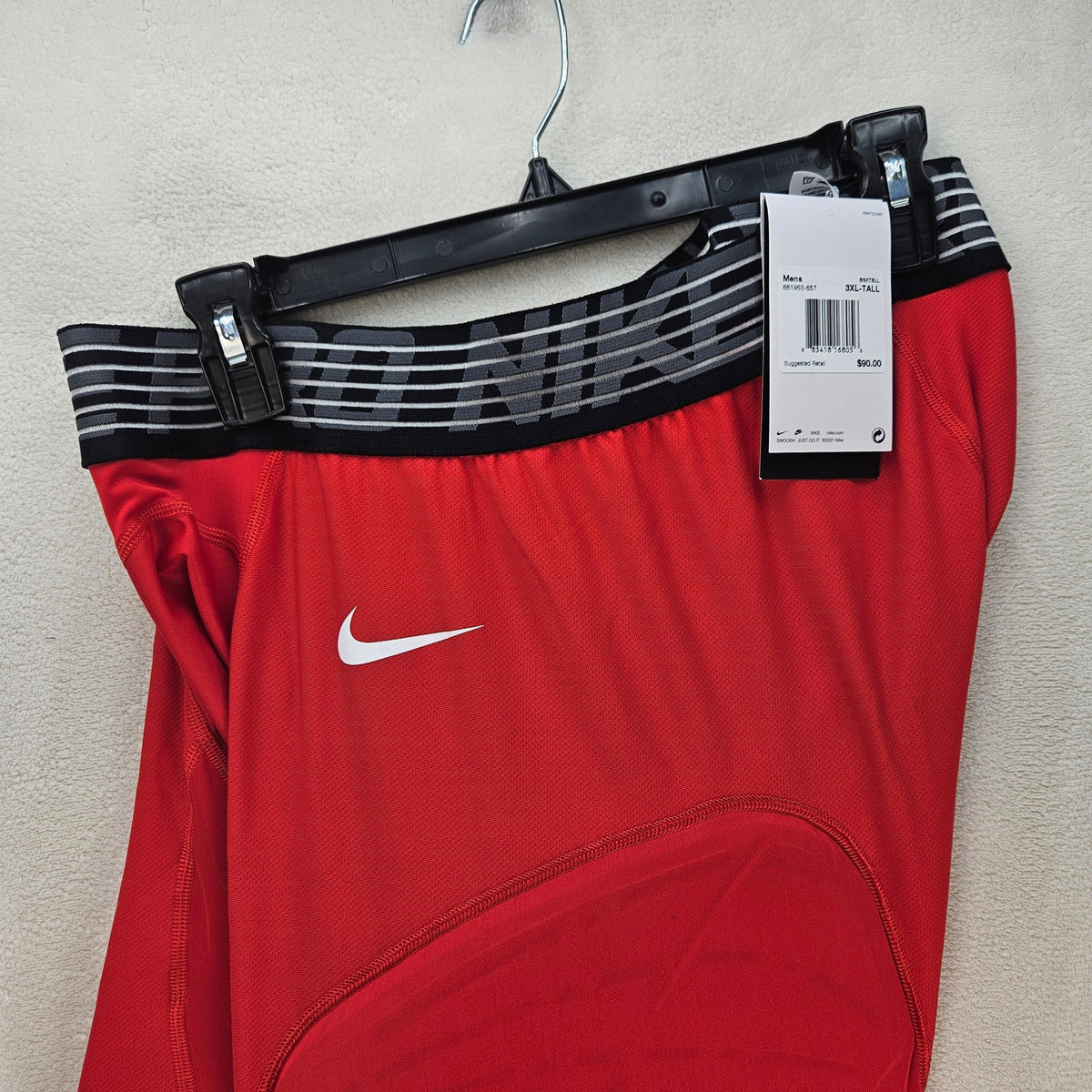 NIKE MEN'S 3XL TALL NBA PRO RED HYPERSTRONG COMPRESSION PADDED BASKETBALL TIGHTS