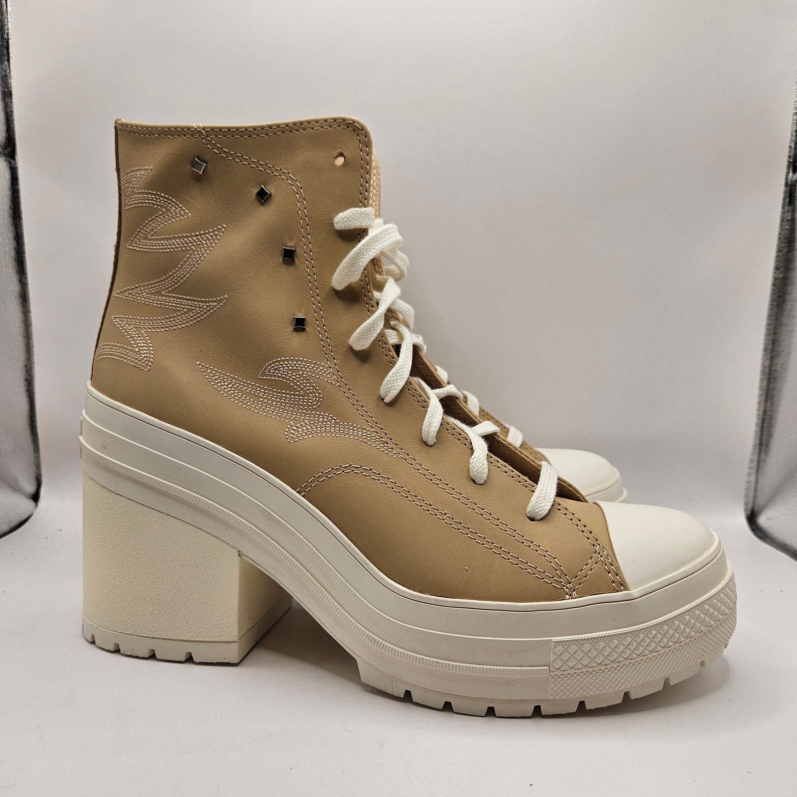 CONVERSE MEN'S 9.5 WOMEN'S 11.5 CHUCK 70 DE LUXE HEEL WESTERN GLAM A15470C NWOB