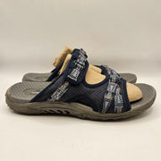 SKECHERS WOMEN'S 7 REGGAE COLOR-FULL SLIDE NAVY BLUE OUTDOOR SANDAL