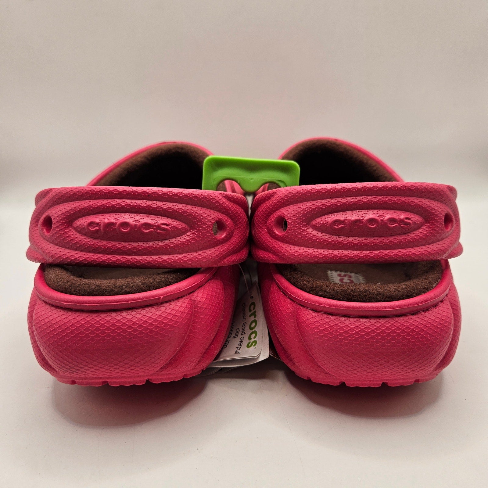 CROCS WOMEN'S 5 ECHO WAVE CLOG PINK MAROON LINED FLEECE SLIP ON SHOES NWT