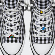 CONVERSE WOMEN'S 8 X SANRIO HELLO KITTY BLACK WHITE PLAID CTAS NIB A17697C