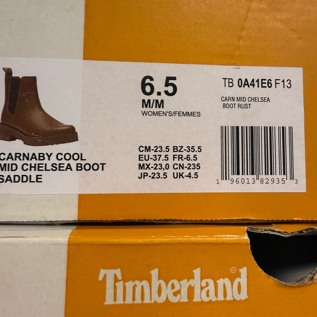 TIMBERLAND WOMEN'S 6.5 CARNABY COOL MID CHELSEA BOOT SADDLE NIB