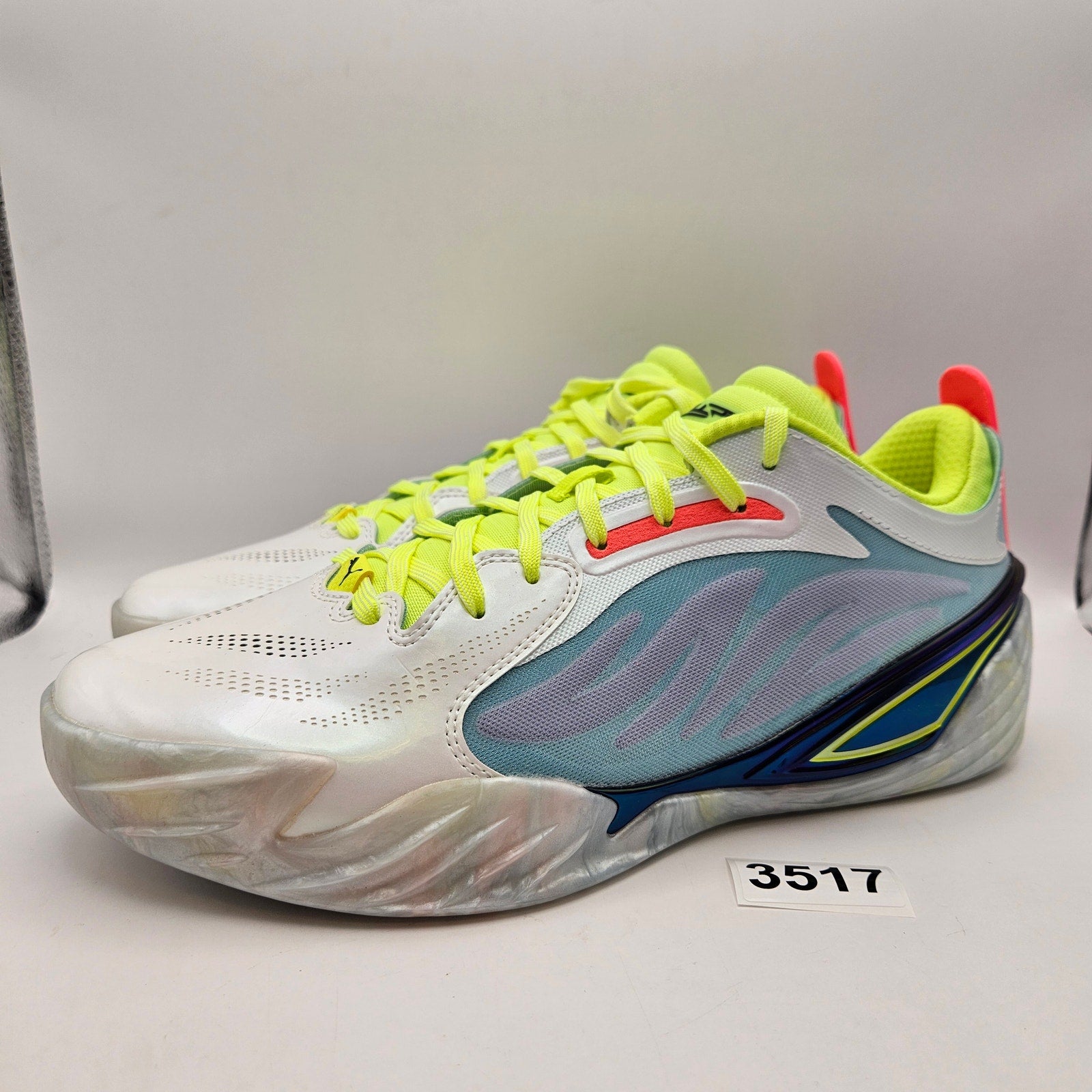 PUMA MEN'S 9.5 ALL-PRO NITRO ELITE BASKETBALL WHITE MULTI-COLOR NWOB 311262-01
