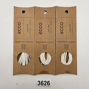 LOT OF 3 - ECCO PREMIUM LACES 120CM WHITE ROUND NIB 1X3 PAIR