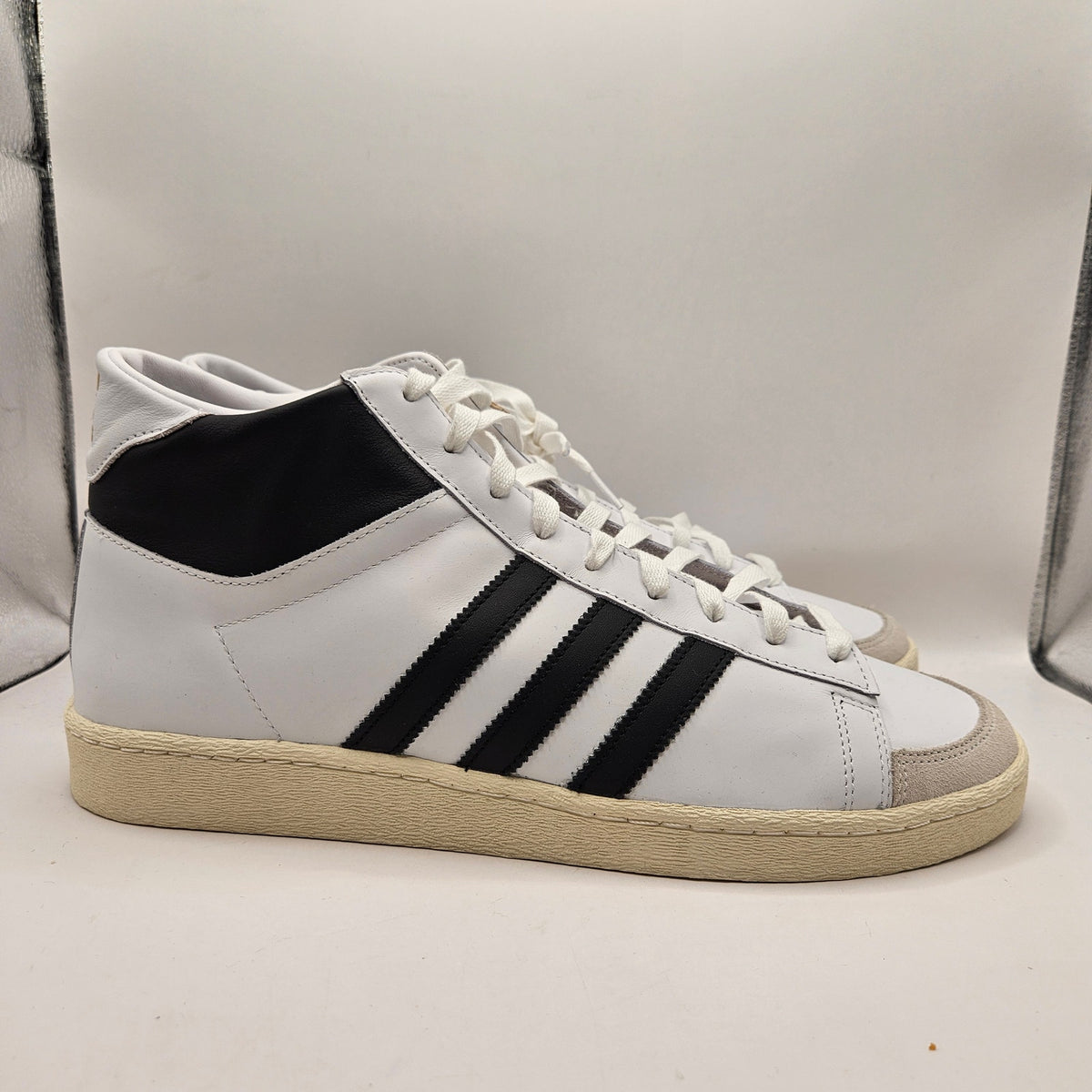 ADIDAS ORIGINALS MEN'S 14 JABBAR HI BLACK WHITE FOOTWEAR JI3445 NWOB