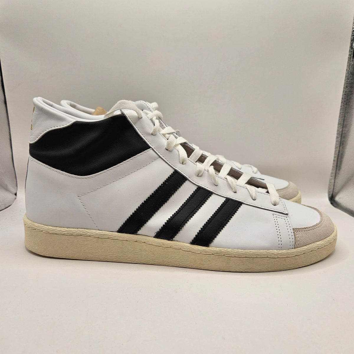 ADIDAS ORIGINALS MEN'S 14 JABBAR HI CLOUD WHITE CORE BLACK JI3445 NWOB
