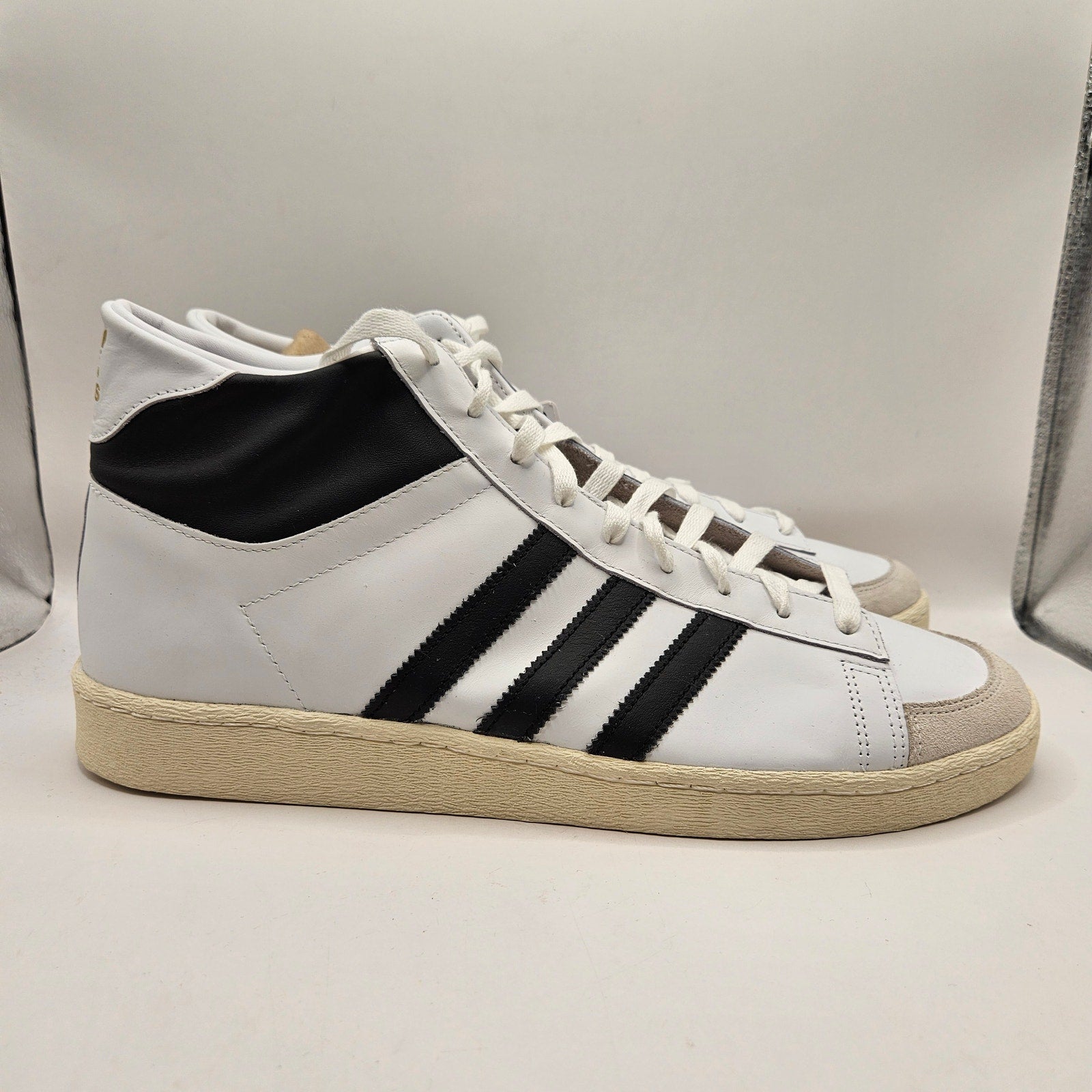 ADIDAS ORIGINALS MEN'S 14 JABBAR HI CLOUD WHITE CORE BLACK JI3445 NWOB