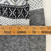 C&C CALIFORNIA WOMEN'S MEDIUM FAIR ISLE NORDIC KNIT SWEATER CARDIGAN BLK WHT NWT